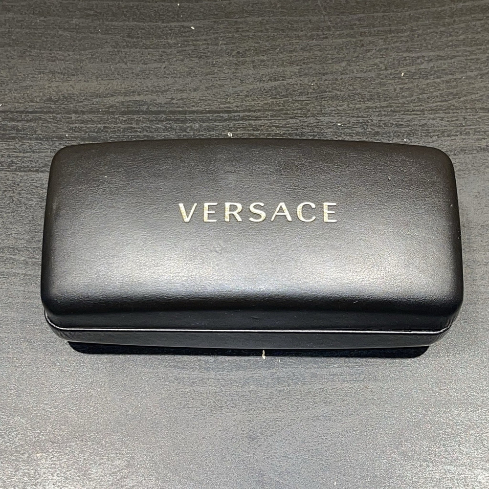 Versace Authentic Eyeglasses Sunglasses Hard Case Black Overall EUC Flaw READ